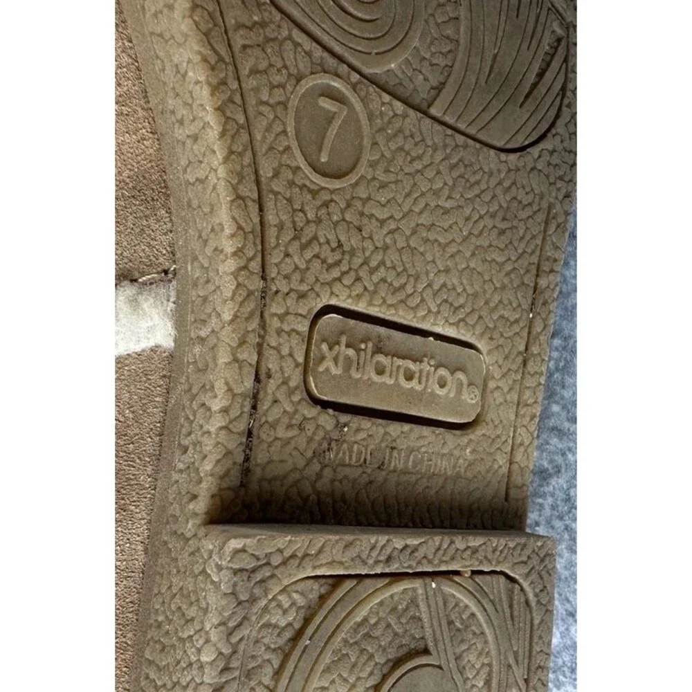 Vintage Y2K Genuine Suede Sherpa Lined Tan Tall Womens Boots Size US 7 Cabincore
